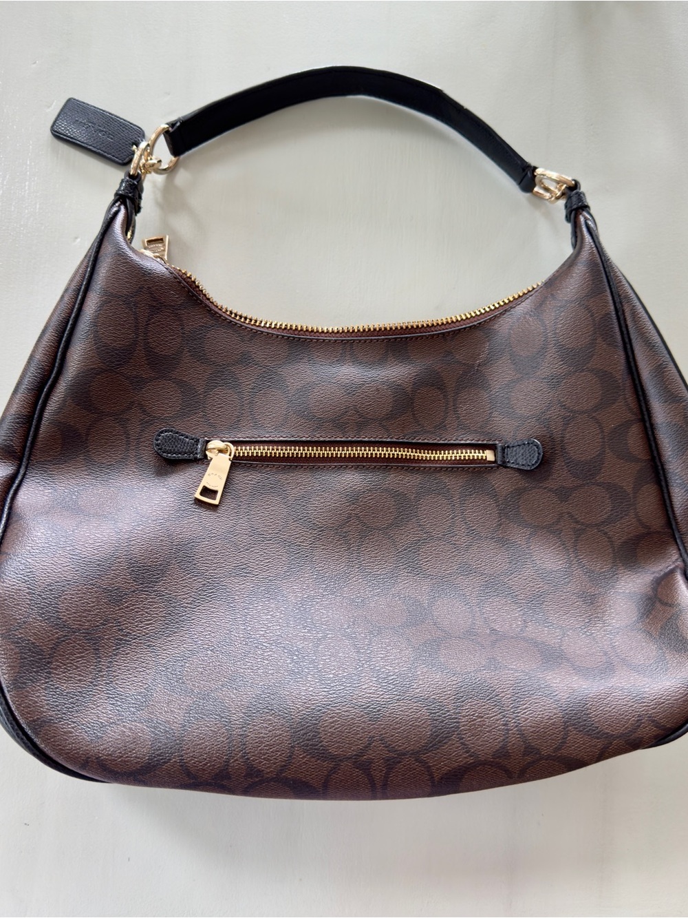 Coach Outlet Brown Signature Harley Hobo with Gold Hardware - Picture 4 of 9